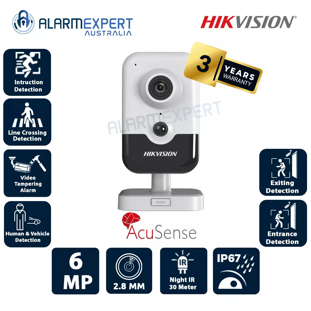 Hikvision 6 MP AcuSense Fixed Cube Network Camera DS-2CD2466G2-I