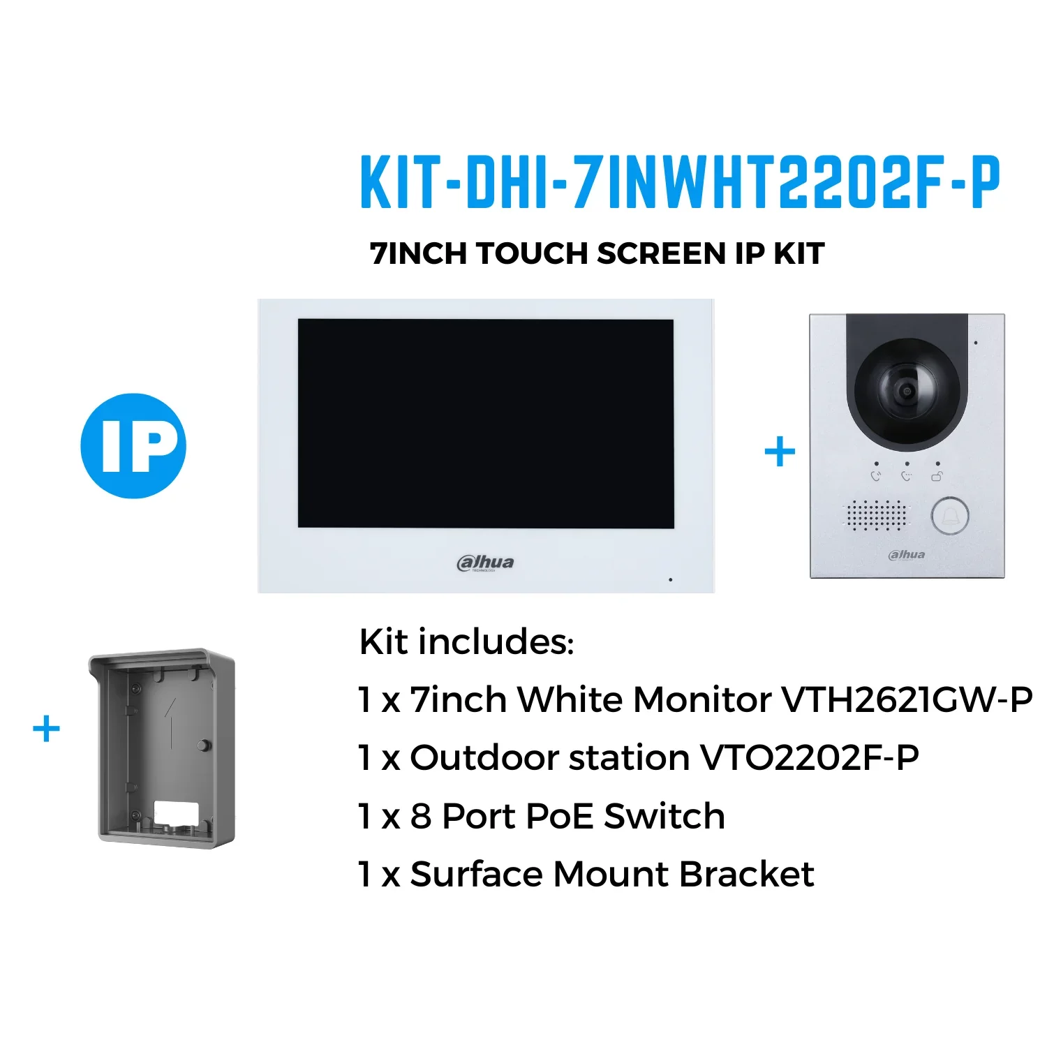 Dahua IP Intercom Kit 5 KIT-DHI-7INWHT2202F-P