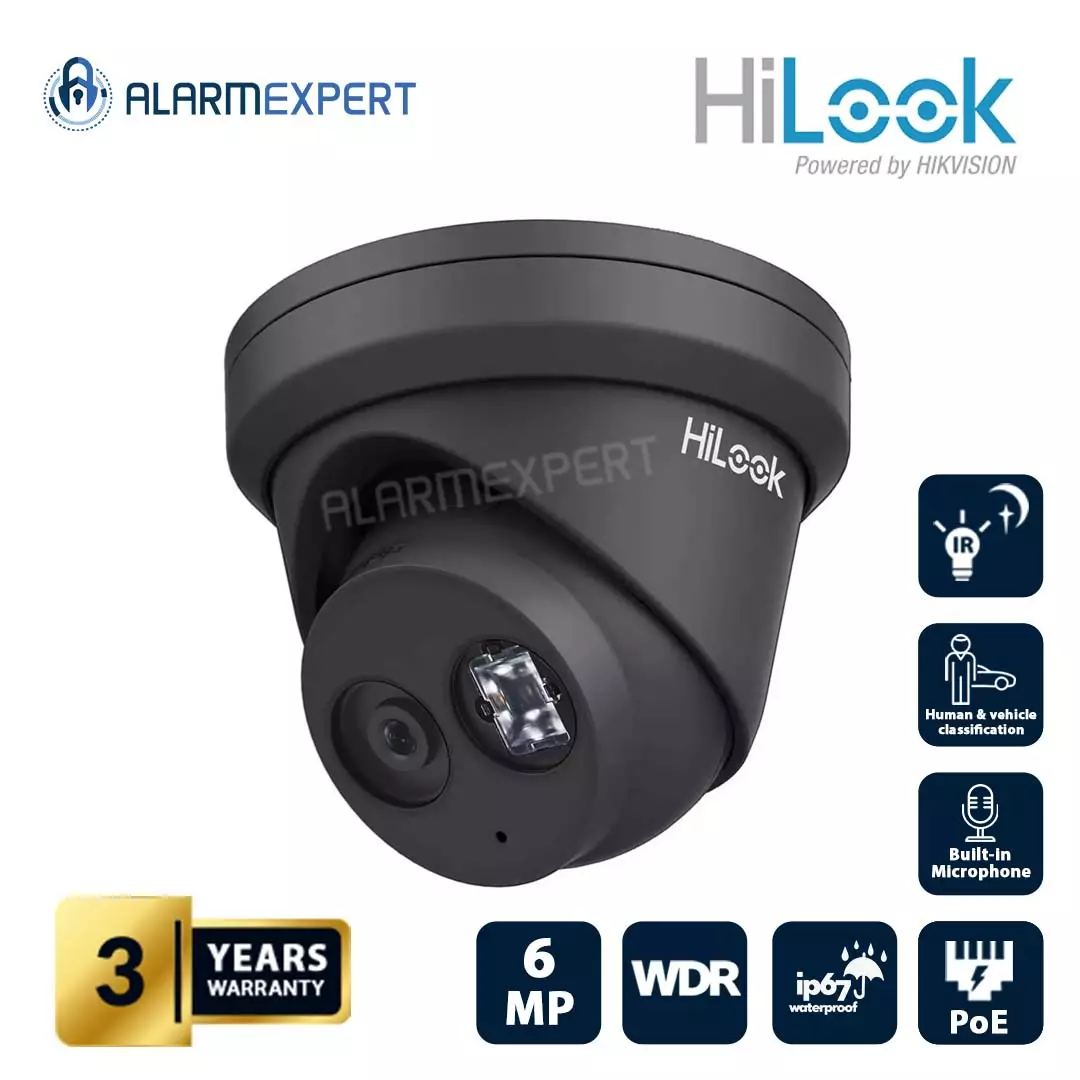 HiLook 6MP IR Fixed Turret Lens 2.8 mm IP Camera Black IPC-T261H-MU