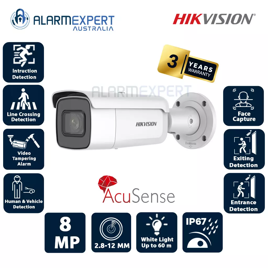 Hikvision 8 MP 4K AcuSense Varifocal Bullet Network Camera (2.8-12mm)