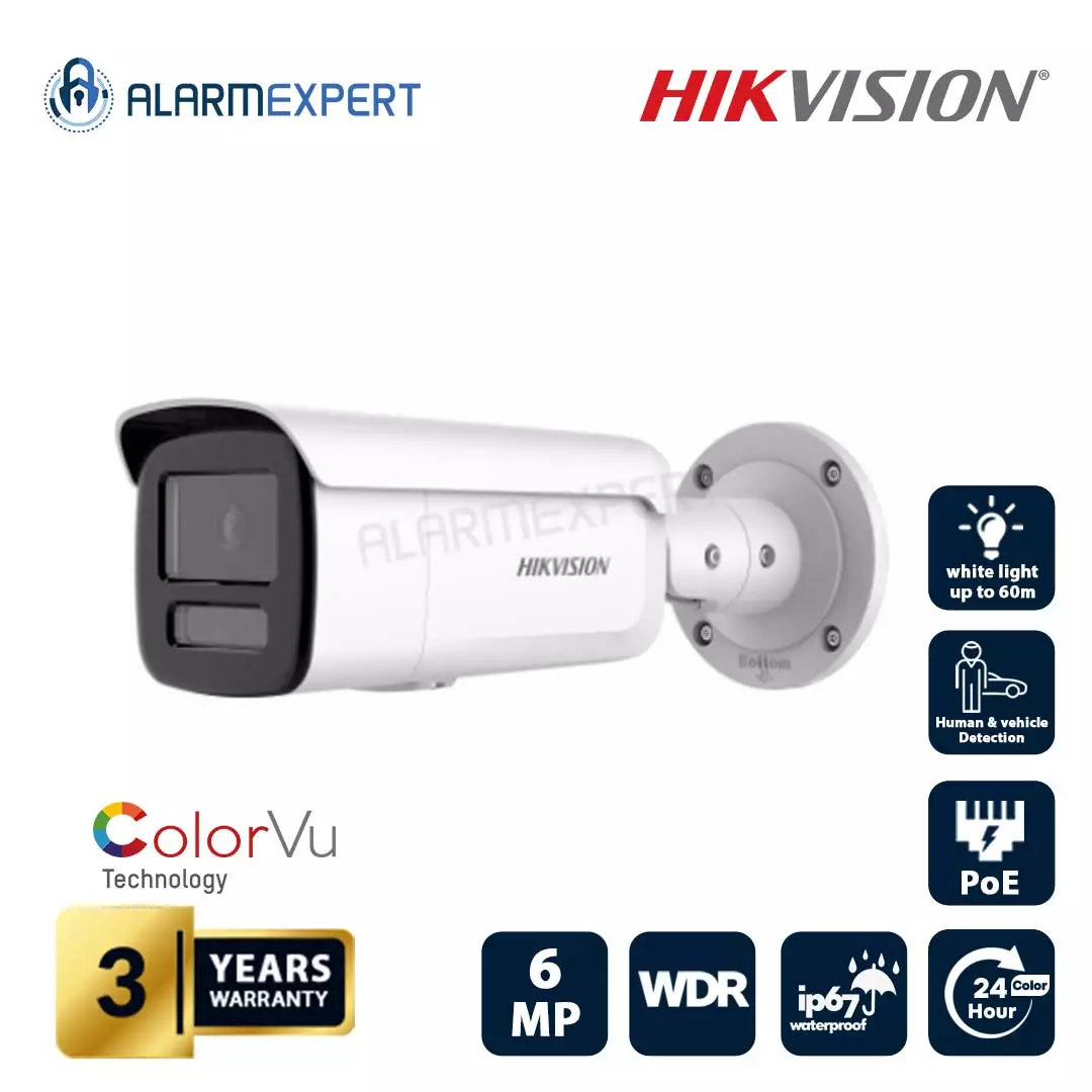 Hikvision 6 MP ColorVu Fixed Bullet Network Camera DS-2CD2T67G2-L