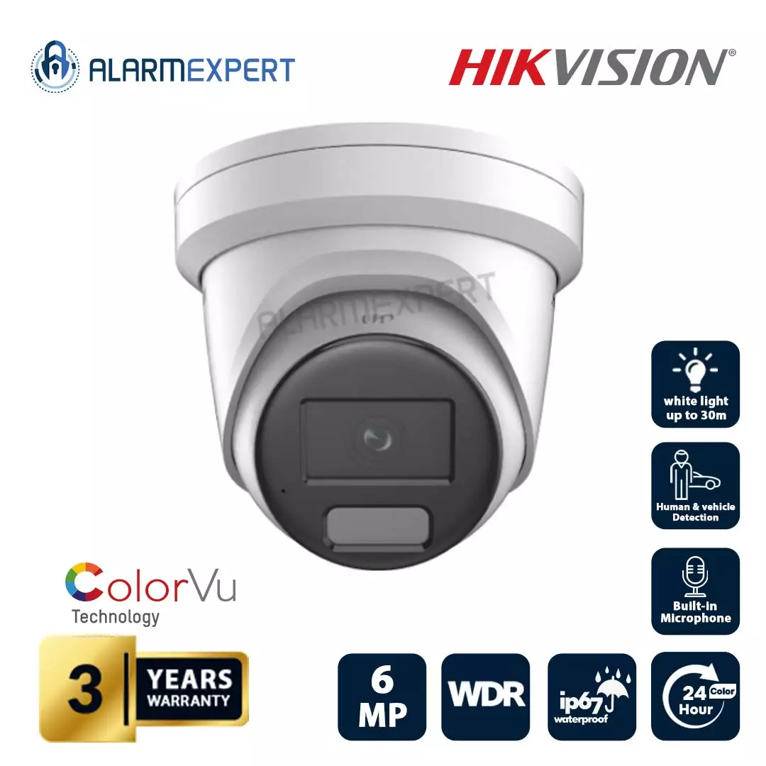 Hikvision 6 MP ColorVu Fixed Turret Network Camera DS-2CD2367G2-LU