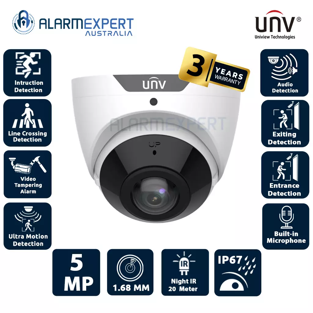 Uniview 5MP HD Wide Angle Intelligent IR Fixed Eyeball Network Camera IPC3605SB-ADF16KM-I0