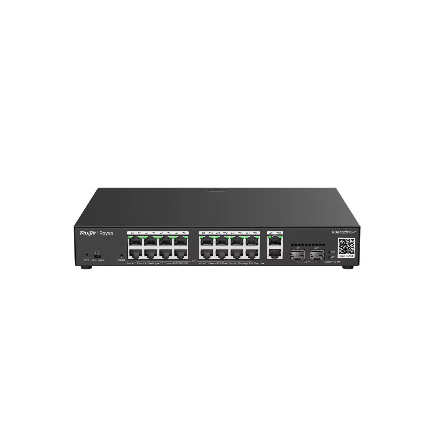 Ruijie 20-Port Gigabit Smart Cloud Managed PoE Switch RG-ES220GS-P