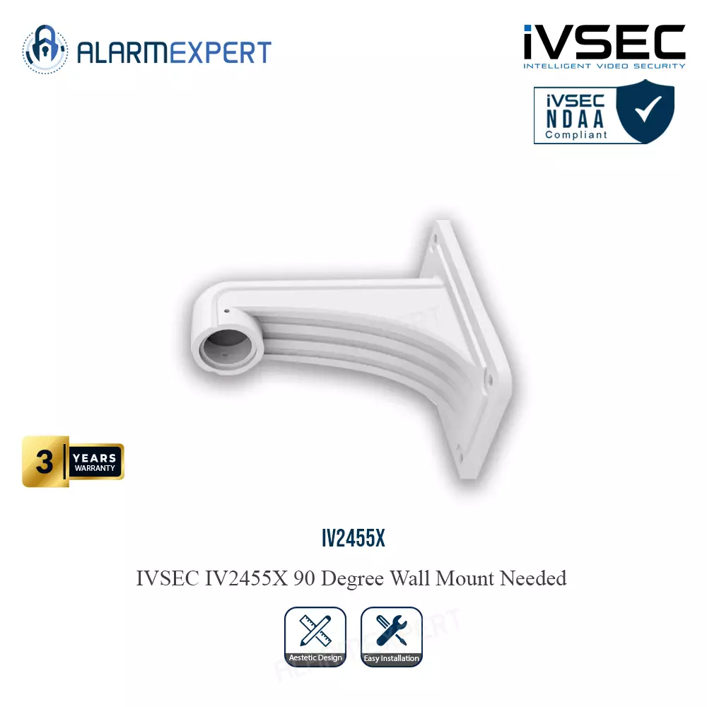 IVSEC IV2455X 90 Degree Wall Mount Needed with IV2433X or IV2466X Adaptor Box