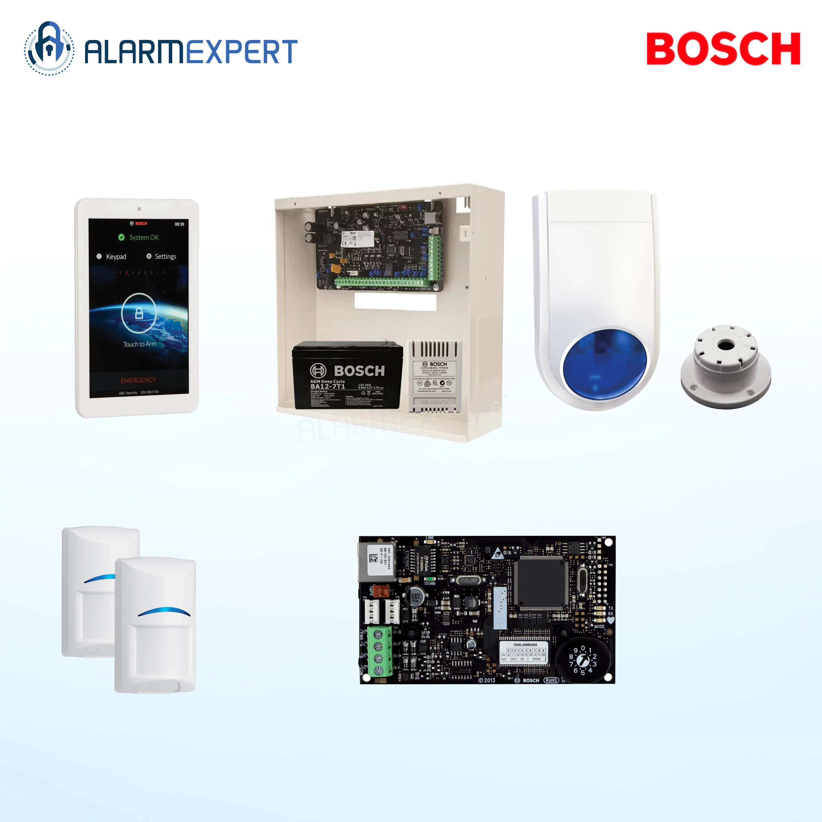 Bosch Solution 2000 IP + 2 PIRs + 7" Touch screen Keypad