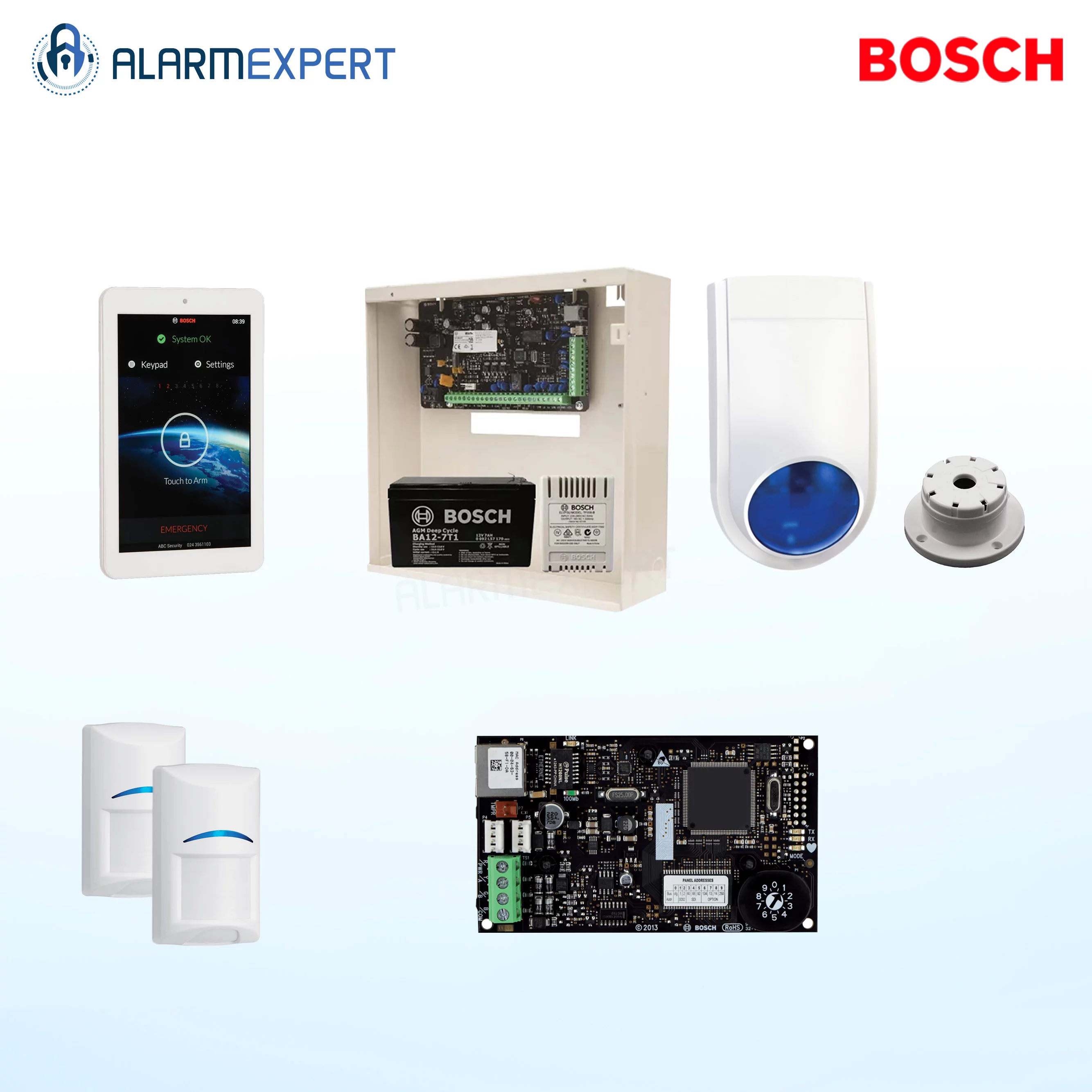 Bosch Solution 2000 IP + 2 QUADs + 7" Touch screen Keypad