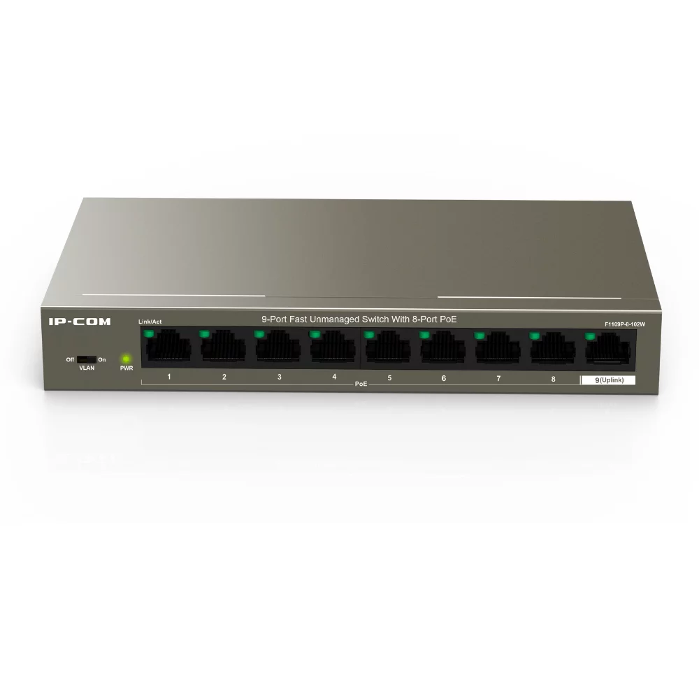 Dahua IP-COM 9 Port Switch with 8 Port POE F1109P-8-102W