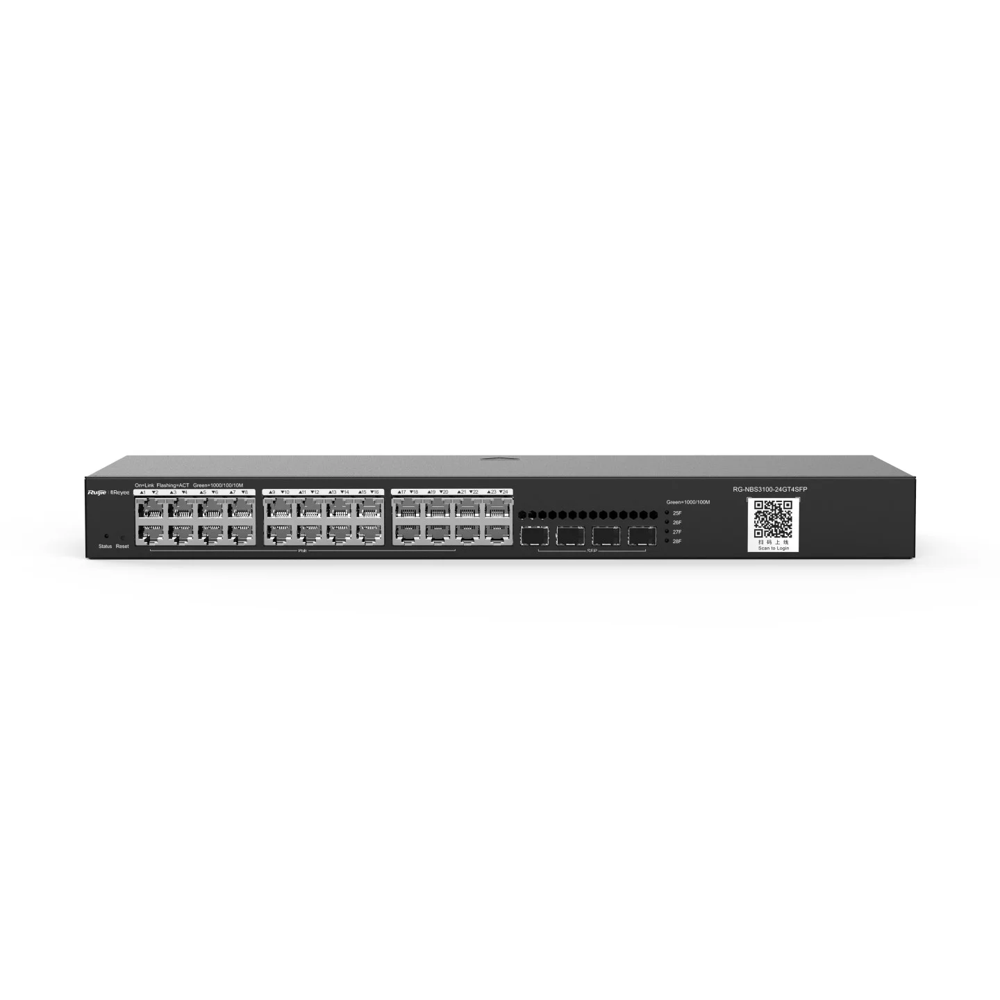 Ruijie Reyee RG-NBS3100-24GT4SFP, 28-Port Gigabit Layer 2 Cloud Managed Non-PoE Switch