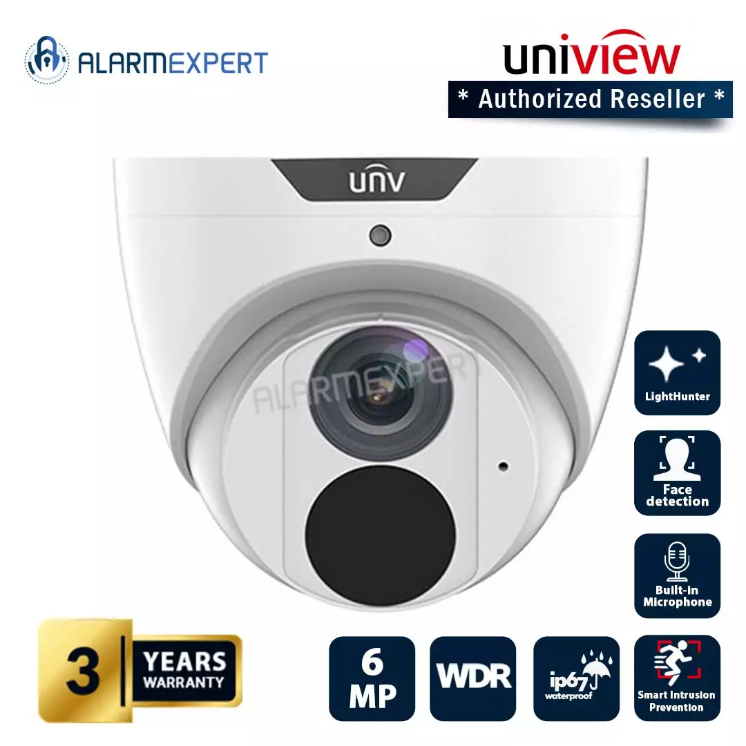 Uniview 6MP HD Intelligent LightHunter IR Fixed Eyeball Network Camera IPC3616SB-ADF28KM-I0