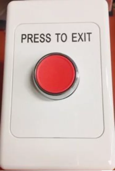 Smart Push Button On Engraved Plastic Plate Red Shrouded Button SMART4365R